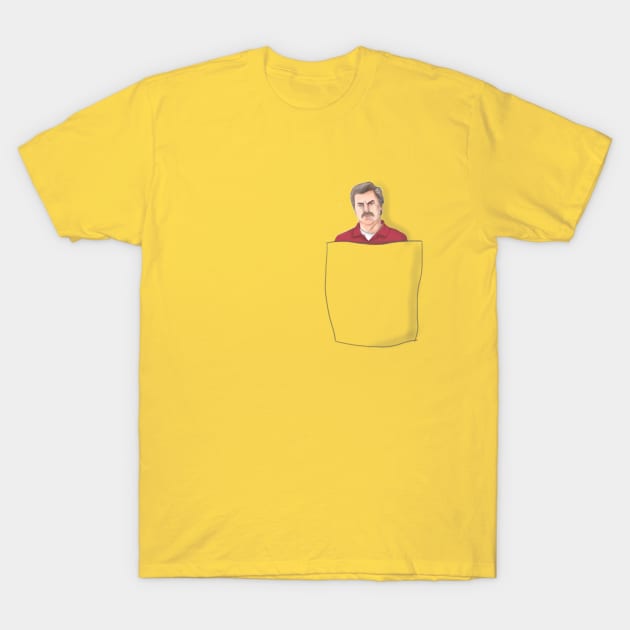 Ron Swanson in a pocket T-Shirt by geckolir